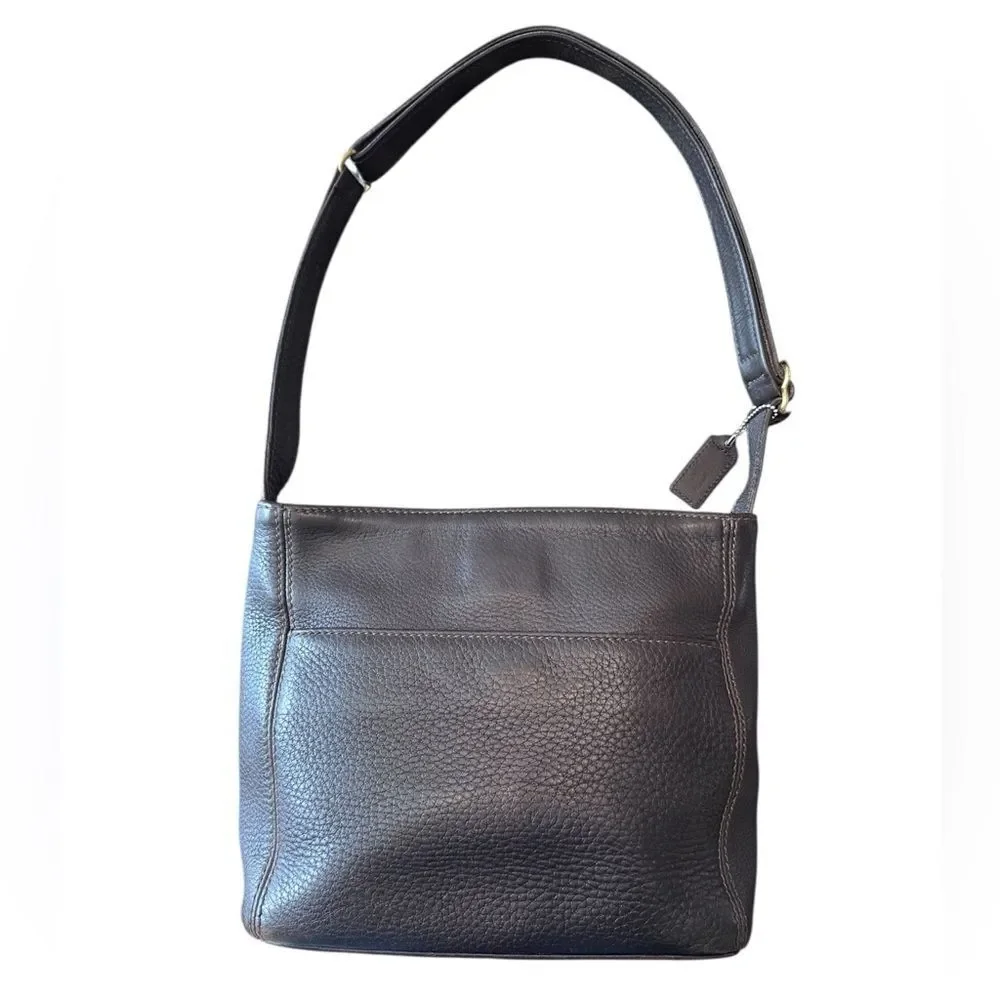 Coach Vintage Chocolate Brown Sonoma Pocket Zip Leather Shoulder Bag